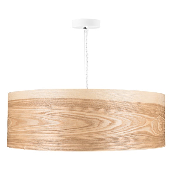 Wood Pendant Light - Ash Veneer - 3 bulbs
