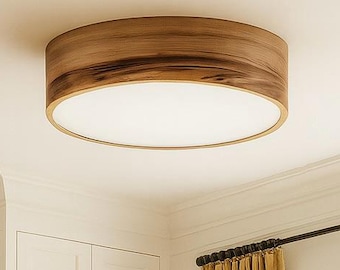 Flush Mount - Floating Lamp - Wood Veneer Light