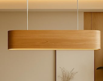 Pendant Lamp - Hanging Chandelier Ceiling Lamp Veneer Lamp Wood Lamp Drop Light Dining Room Lighting HEARTWOOD ASH