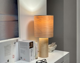Japandi Table Lamp - Natural Wood - Night Light