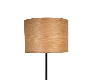 Special Order - Tall 30" - Diameter 12" - Height 12"- Bedside Lamp - Black Lamp Base - Natural Veneers - Ash Wood Lamp -JAKOB COLLECTION