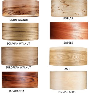Lámpara colgante de madera - Lámpara de madera chapada con pantalla de madera Iluminación para comedor Lámpara colgante Regalo de inauguración de la casa imagen 9