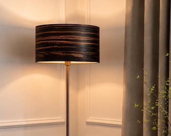 Walnut  Floor Lamp – Handmade Wooden Lampshade - Organic Modern Living Room Lamp