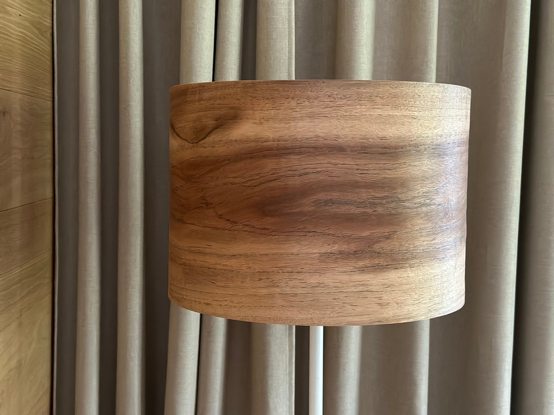 Floor Lamp Wood Floor Lamp Natural Wood CHESTNUT Veneer Lampshade Gift