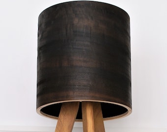 Tripod Table Lamp - Eucalyptus Shade - Natural Wood - Night Light - Bedside Lamp - Modern Lamp - Natural Art