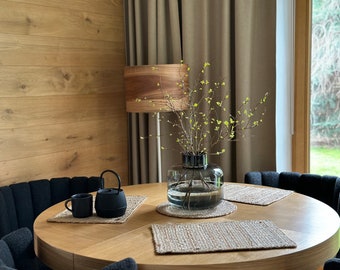 Floor Lamp - Wood Floor Lamp -  Natural Wood CHESTNUT - Veneer Lampshade - Gift for Housewarming