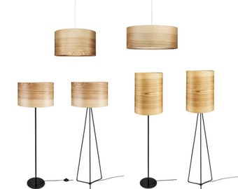 Wood Pendant Lamp - Veneer Modern Lamp - Natural Ash Shade - Home Decor - Natural Art