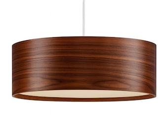 Mid Century Modern Lamp - Natural Wood Pendant Light - Santos Rosewood
