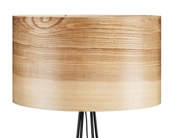 Floor Lamp with Veneer Lamp Shade - Unique Lamp - Natural Wood Shade