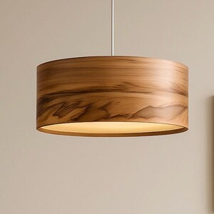 Wood Pendant Lamp - Hanging Chandelier - Drop Light - Dining Room Lighting - Satin Walnut - SVEN image 10