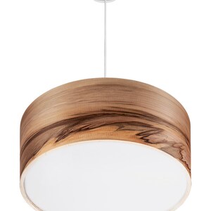 Lámpara colgante de madera - Lámpara de madera chapada con pantalla de madera Iluminación para comedor Lámpara colgante Regalo de inauguración de la casa imagen 3