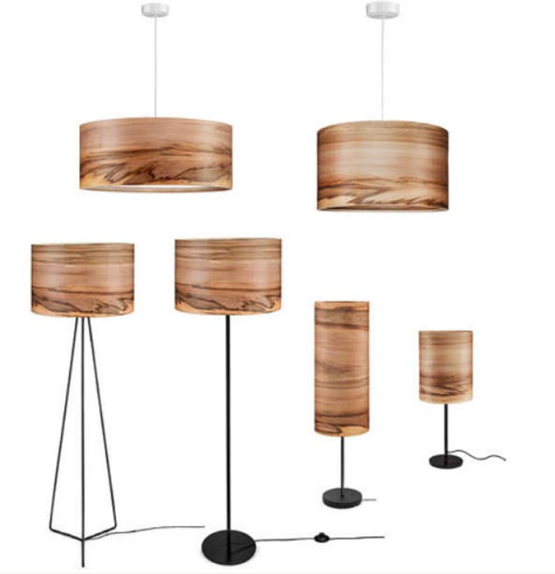 Floor Lamp Wooden Lamp Modern Floor Lamp Natural Wood Shade Veneer Floor Lamp Lampshades Wood Lamps image 3