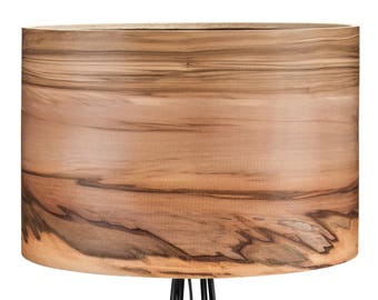 Wooden Floor Lamp - Veneer Lamp Shade - Satin Walnut - Natural Wood Lamps - Lighting - Modern Lamps - Lampshades