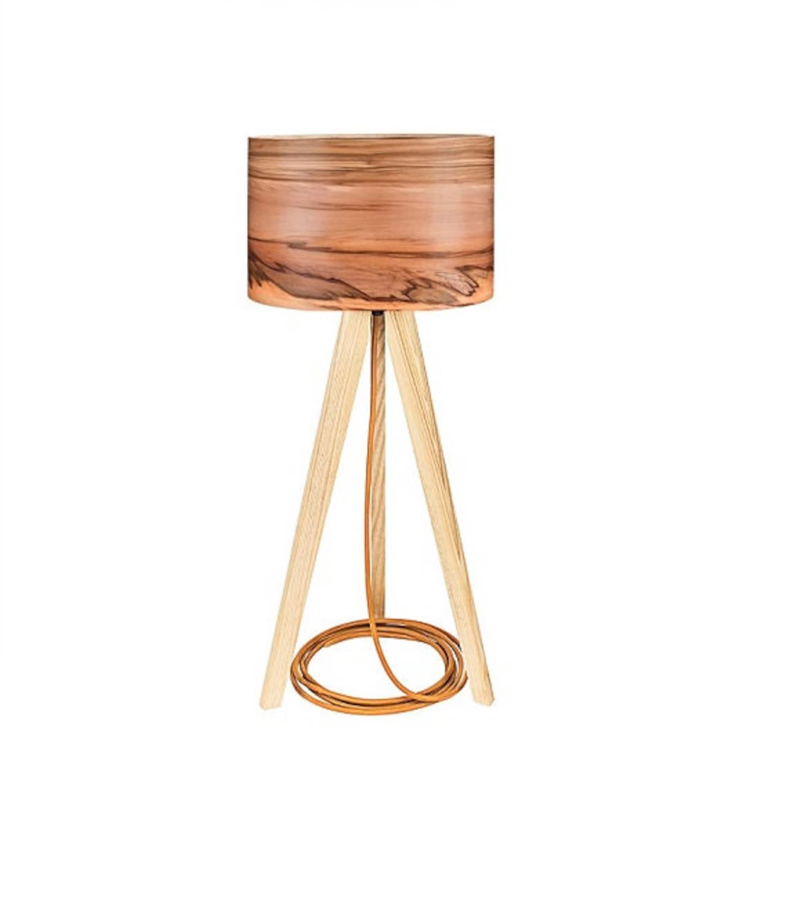 Tripod Table Lamp Night Stand Lamp Bedside Lamp Natural Etsy