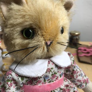 Handmade dress up doll cat: Mimi the Kitty, Vintage Style Decor, OOAK