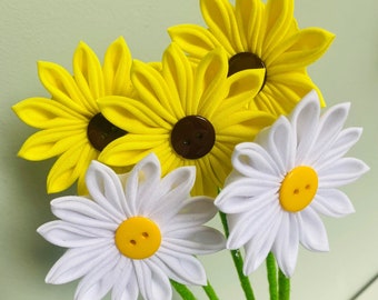 Sonnenblume Daisy Künstliche Blumenvase Geburtstagsgeschenk für Sie, Wohnkultur und Accessoires, personalisiertes Geburtstagsgeschenk für Mama, Freund