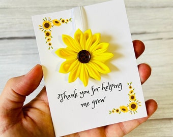 Personalised Teacher Gift, Gift For Teacher, Teaching Assistant, Personalised Gift, Thank You Gift, Sunflower Keyring