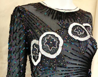 Vintage hand sequin and beaded top