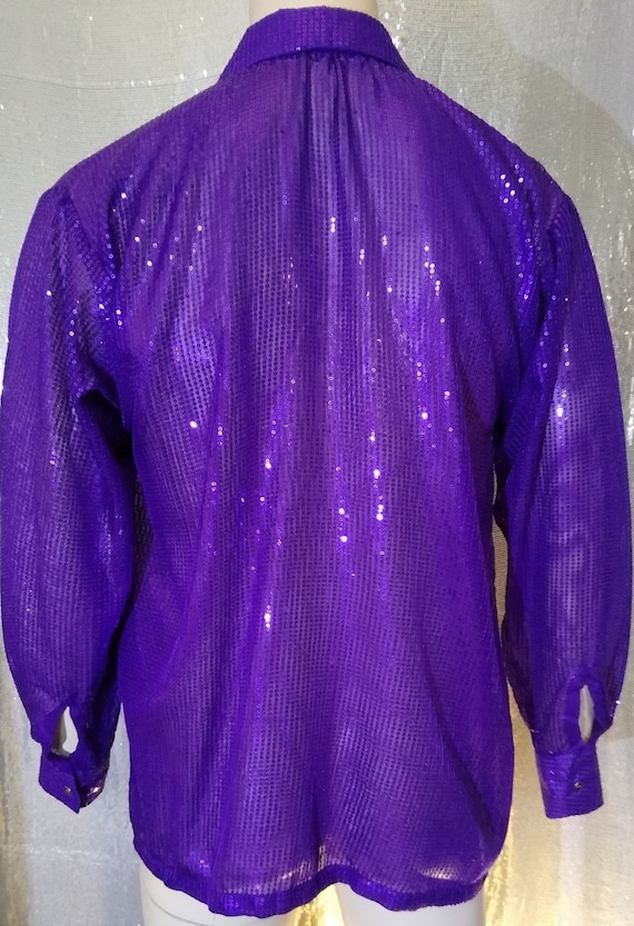 Mens purple sequin shirt