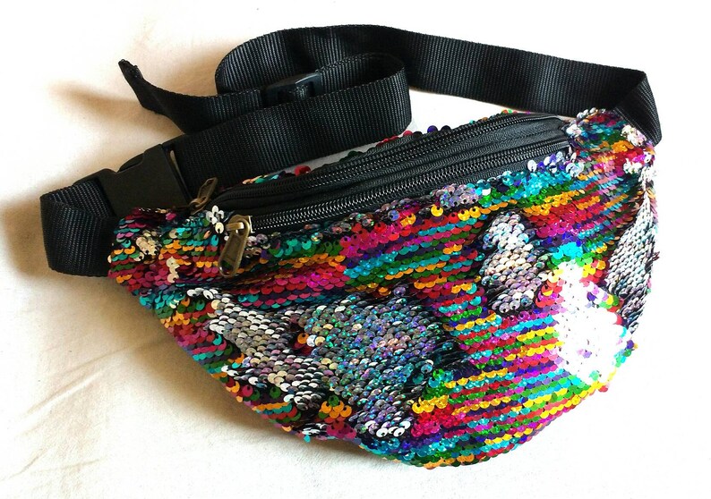 rainbow sequin bum bag