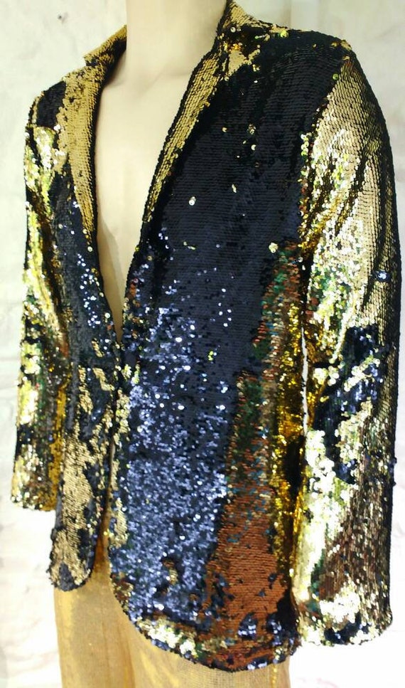 gold sequin blazer