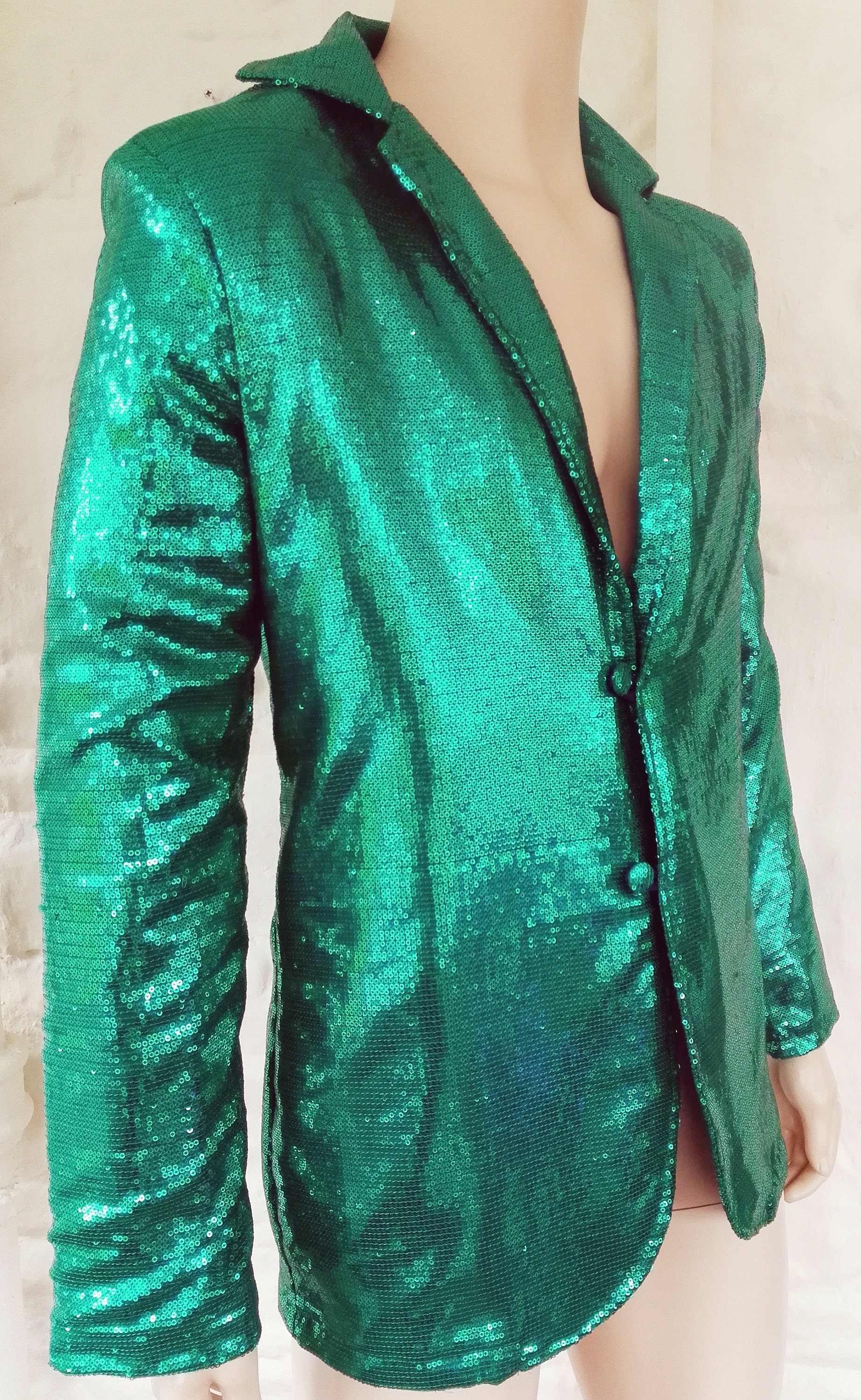 Green sequin jacket Mens sequin jacket Etsy