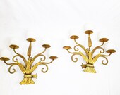 early s XX art nouveau design gold wall lamps sconces set