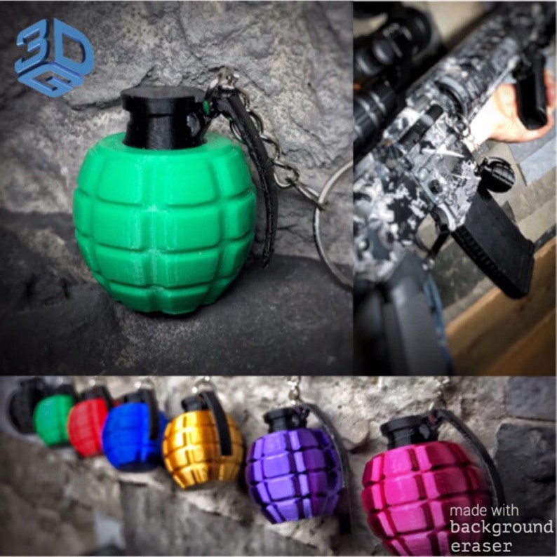 Grenade Keychain / Call of Duty Weapon Charm multiple Colors Etsy