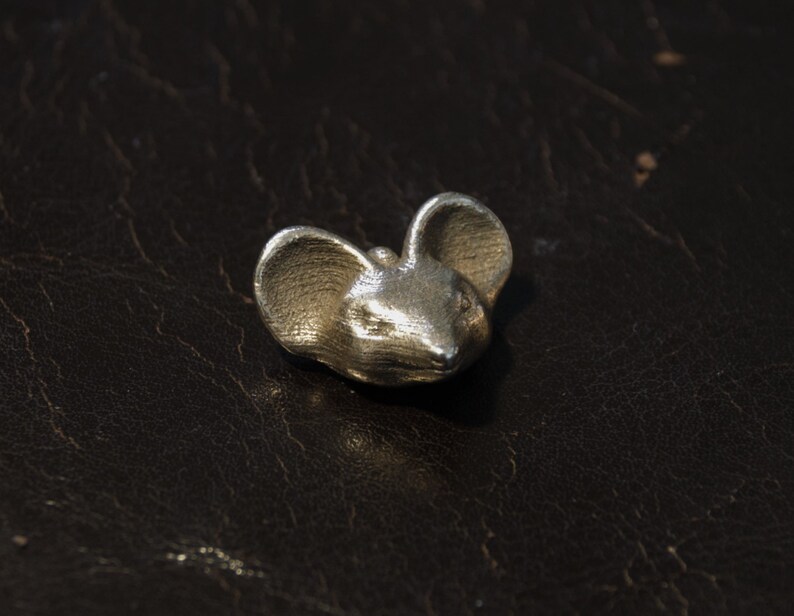 Mouse pendant mouse totem also available in Gold or Bronze steel mouse animal pendant Solid Stainless steel mouse necklace