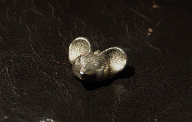 Mouse pendant mouse totem also available in Gold or Bronze steel mouse animal pendant Solid Stainless steel mouse necklace