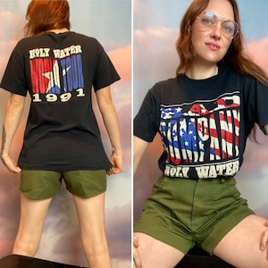 Vintage Bad Company Tee Holy Water 1991 1990s Rock Tee Vintage Band Tee Concert Tee 1990s Bad Company Tee American Flag Tour Tee Size Large