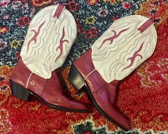 pink snakeskin cowboy boots