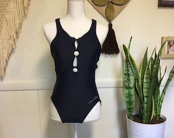 Oscar De La Renta Bathing Suit Designer Swimsuit 1990s Swimsuit One Piece 90s Bathing Suit Swimwear Size Large 8 Vintage Oscar De La Renta