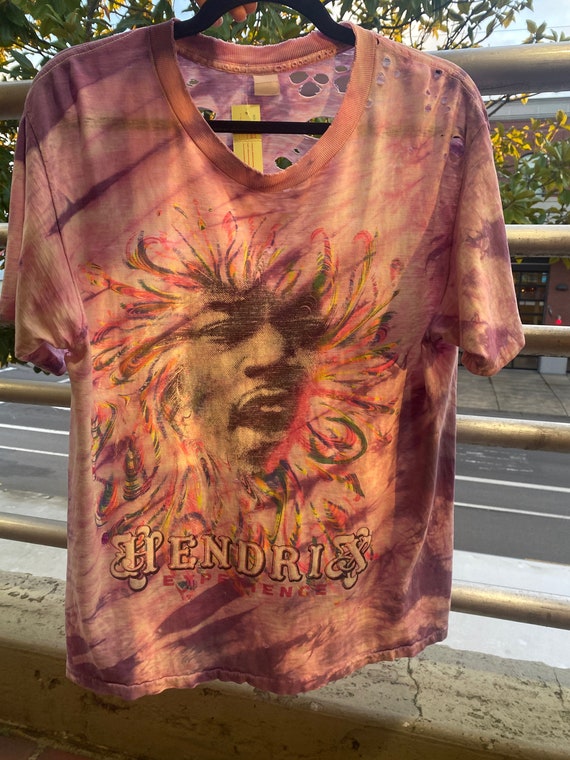 Vintage 1990s Jimi Hendrix tie dyed tee Hendrix e… - image 5