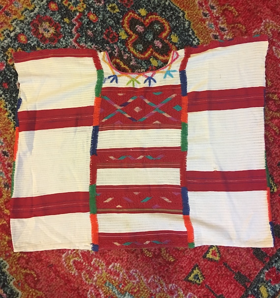 Vintage Guatemalan Huipil Blouse 1980s 1970s Hand… - image 1