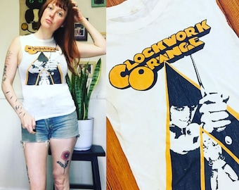 Clockwork Orange Tee Vintage 1980s Screen Stars T-shirt Collectable VTG 80s Rare Paper Thin Small Med Stanley Kubrick Single Stitch