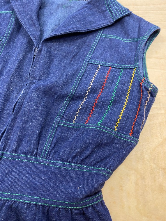 Vintage 1970's Medium Weight Jean/Denim Cotton Ju… - image 8