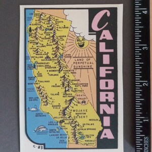 California State Travel Decal ... 1966 vintage decal .... Rat Rod ... Drag Racing ... Tool box decal ... Dad Gift ... Mechanic Gift ..