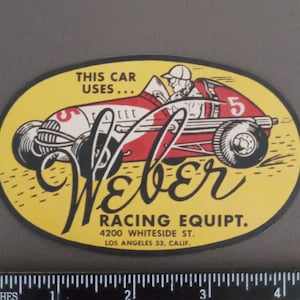 Weber Carburater Racing vintage style decal ... Rat Rod ... Drag Racing ... Tool box decal ... Dad Gift ... Mechanic Gift ... Car Guy Gift