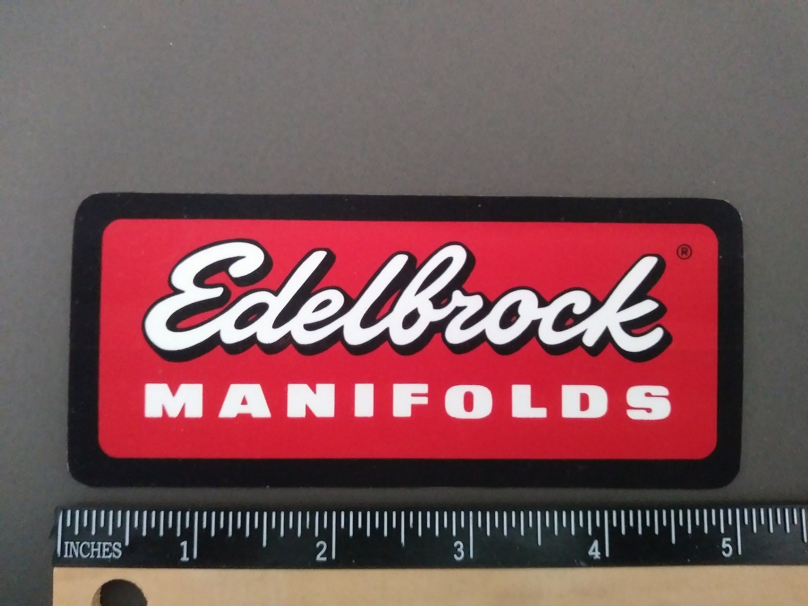 Edelbrock Manifolds Vintage 1960's Style Racing Decal.. Peel and Stick ...