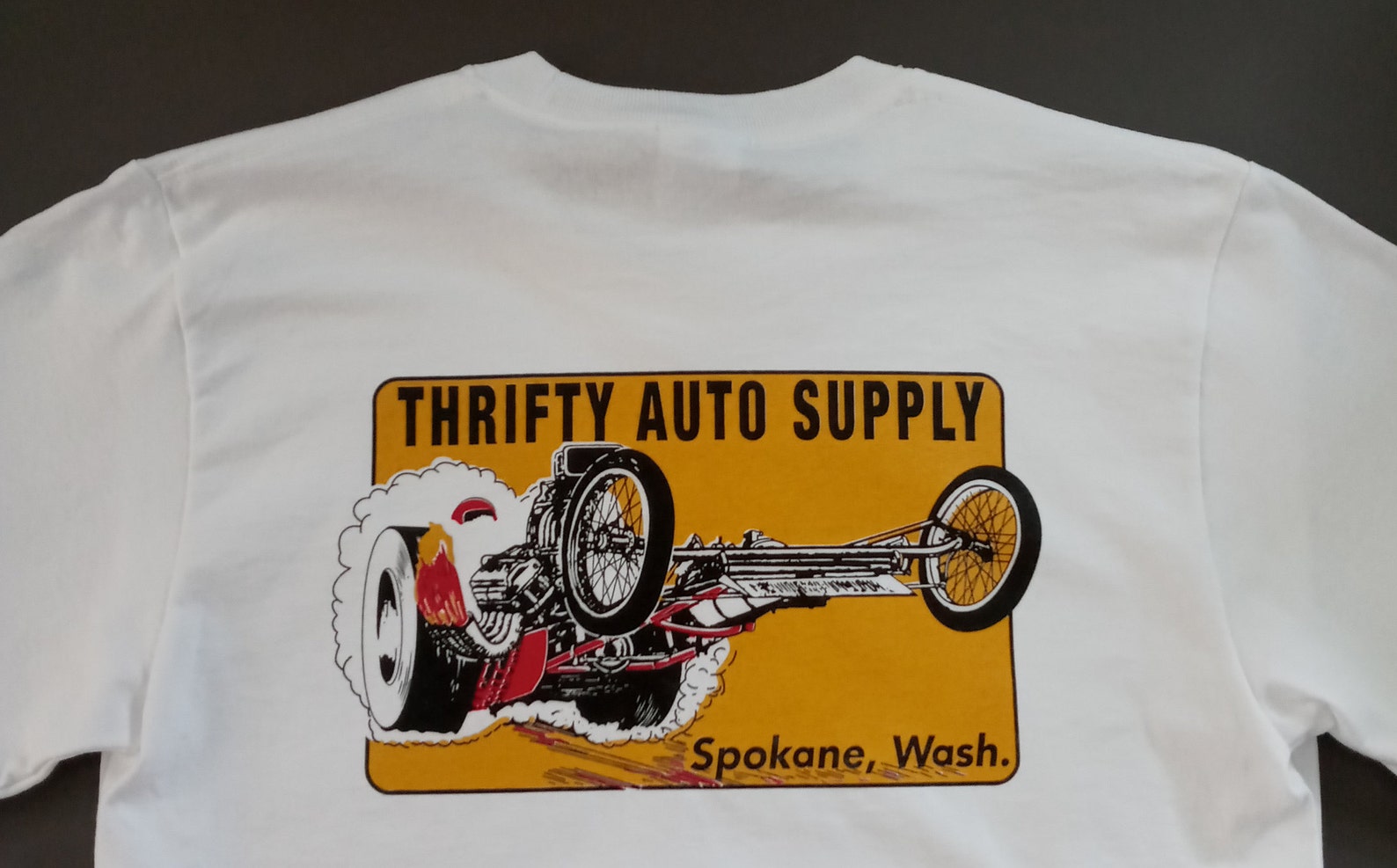 Thrifty Auto Supply Spokane WA Drag Race Car Tee Shirt Car Lover Gift