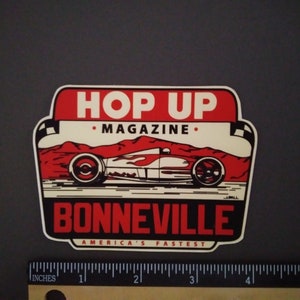 Hop Up Magazine ....vintage  style racing decal sticker