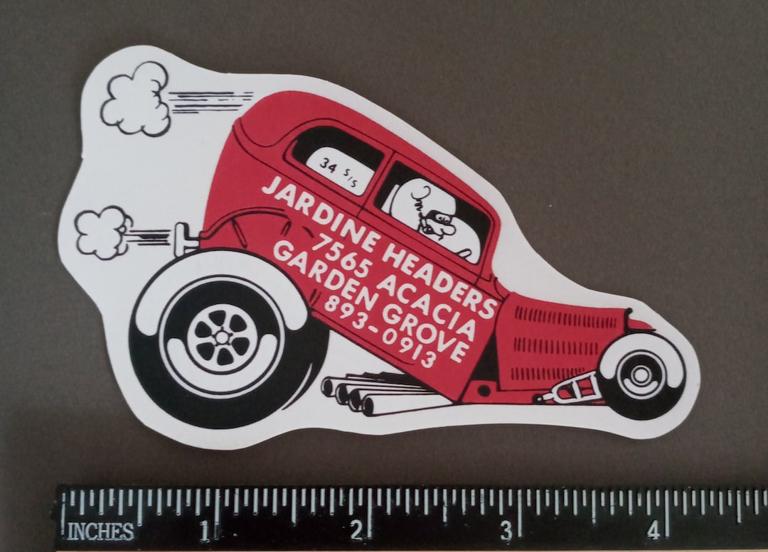 Jardine Custom Headers .. 1967 Vintage Decal .... Rat Rod ... Drag ...