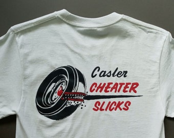 1968 style Casler Cheater Slicks drag race car tee shirt - car lover gift - car guy shirt - old school - rat rod shirt - mechanic gift