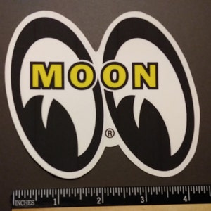 Adesivo de corrida estilo vintage Mooneyes Moon Eyes - adesivo para caixa de ferramentas - presente para amantes de carros - presente para mecânicos - adesivo de viagem - presente para corridas de carros