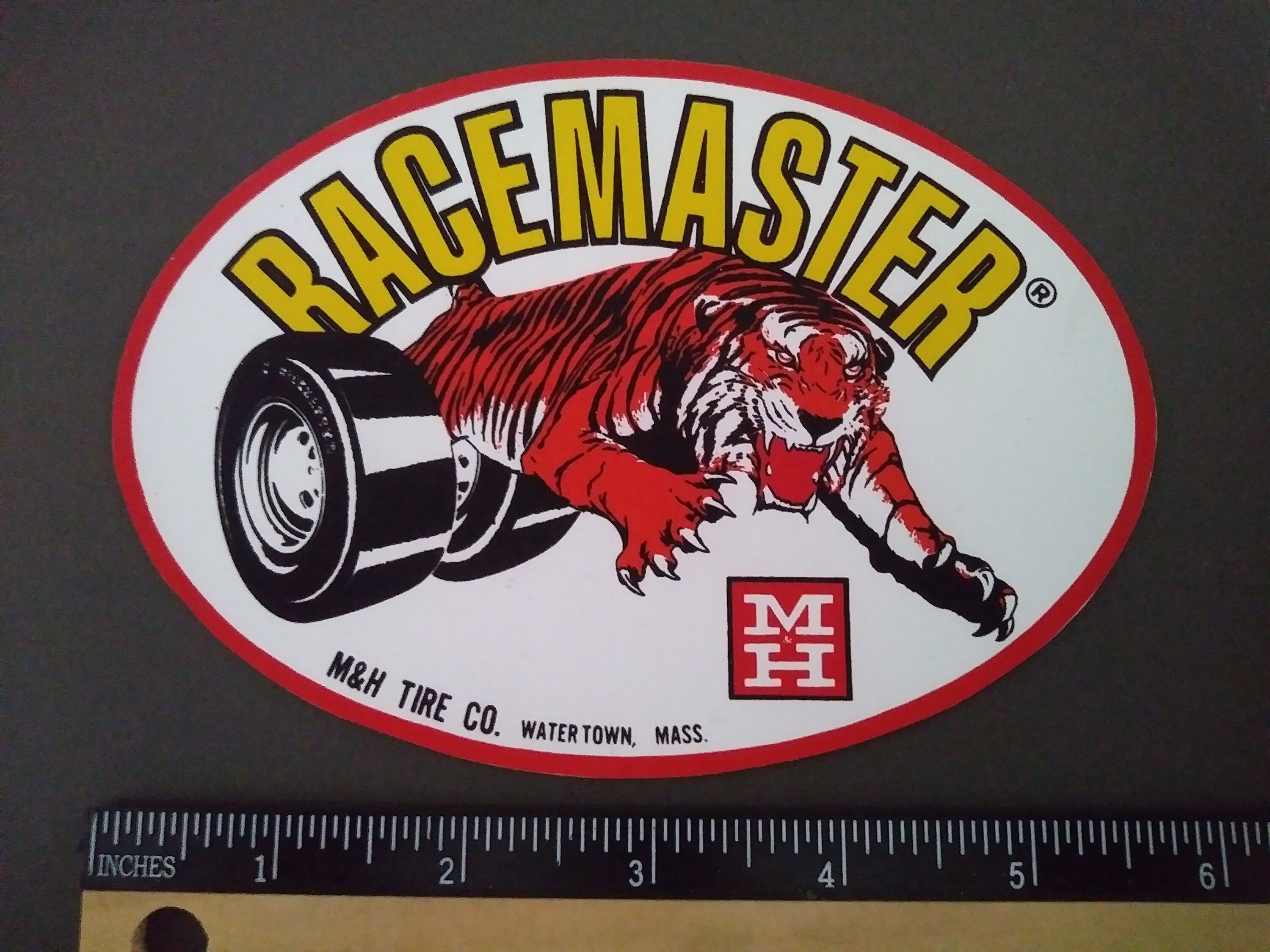 M & H Racemaster Tires Large.... Vintage Style Racing Decal..sticker Etsy