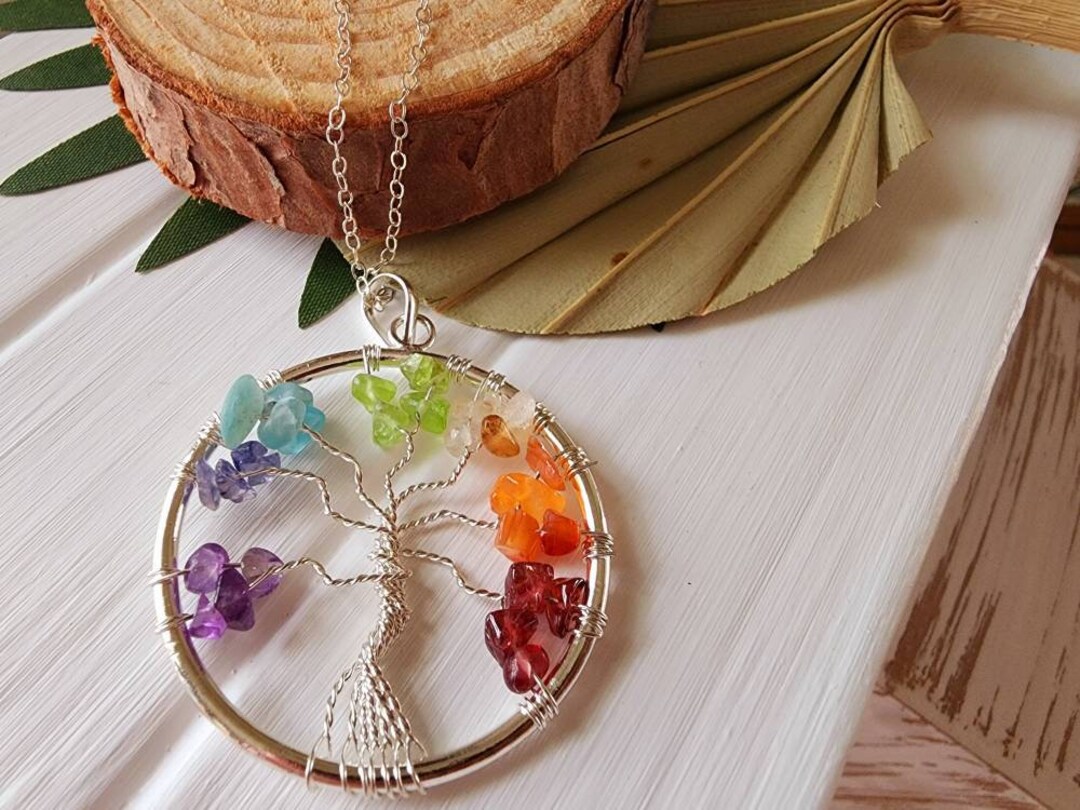 Tree of Life Chakra Necklace, Tree of Life Chakra Pendant, 7 Chakra ...