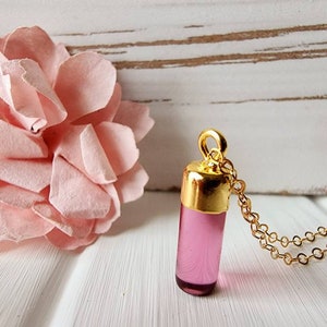 Gold pink tourmaline necklace, Minimalist pink gemstone necklace, Dainty pink necklace, Pink tourmaline pendant, October birthstone gift