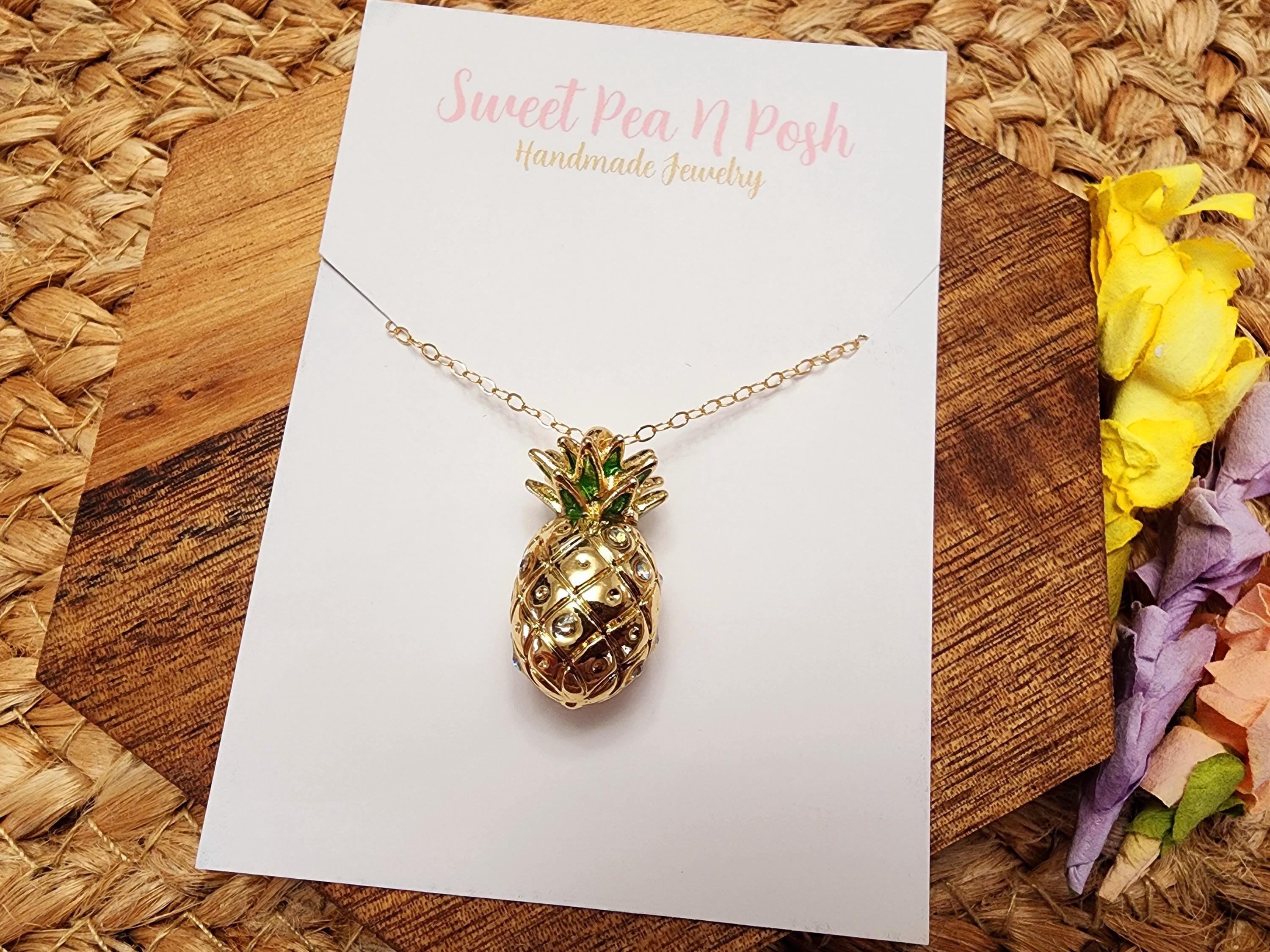 Collier Pendentif Ananas En Or Rose Délicat - Longueur 15 Pouces (38 Cm) - Neuf Avec étiquettes