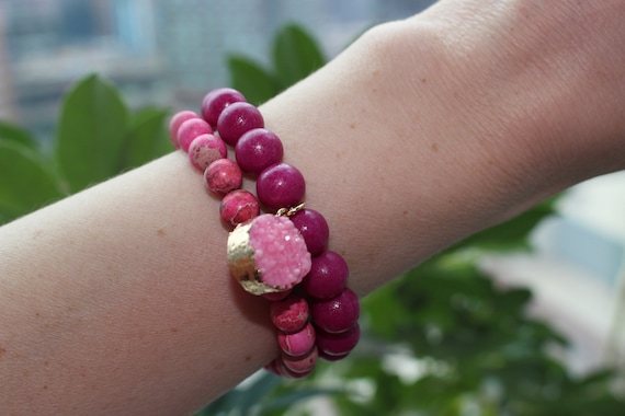 Pink stretch best sale bracelet